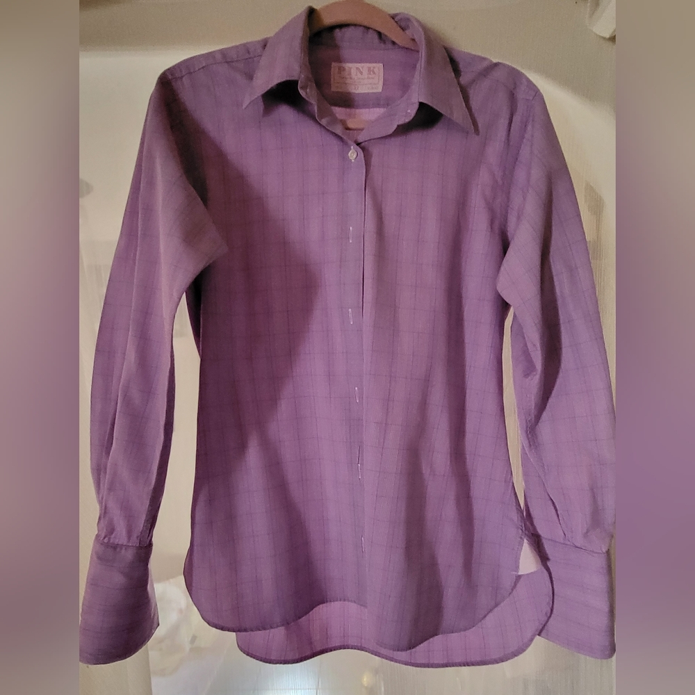 Thomas Pink Button Down Shirt - Plaid - 10